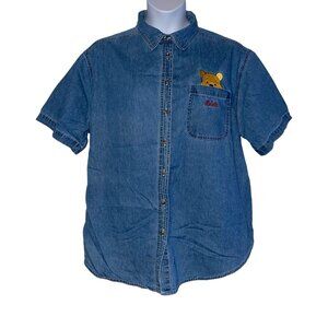 Vintage Disney Winnie the Pooh Plus Size Shirt Womens 22W 24W Denim Embroidered